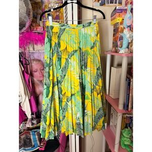 Lulus tropical‎ floral yellow skirt size small